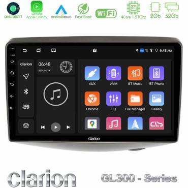 Clarion GL300 Series 4Core Android11 2+32GB Toyota Yaris 1999 - 2006 Navigation Multimedia Tablet 9" Με Carplay &amp; Android Auto