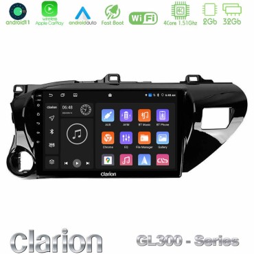 Clarion GL300 Series 4Core Android11 2+32GB Toyota Hilux 2017-2021 Navigation Multimedia Tablet 10" Με Carplay & Android Auto Clarion GL300 Series 4Core Android11 2+32GB Toyota Hilux 2017-2021 Navigation Multimedia Tablet 10" Με Carplay & Android Auto