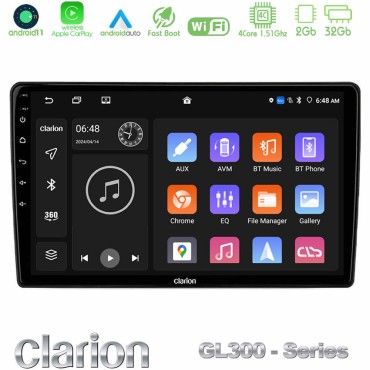 Clarion GL300 Series 4Core Android11 2+32GB VW Group Navigation Multimedia Tablet 10" Με Carplay &amp; Android Auto