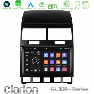 Clarion GL300 Series 4Core Android11 2+32GB VW Touareg 2002 – 2010 Navigation Multimedia Tablet 9" Με Carplay & Android Auto Clarion GL300 Series 4Core Android11 2+32GB VW Touareg 2002 – 2010 Navigation Multimedia Tablet 9" Με Carplay & Android Auto
