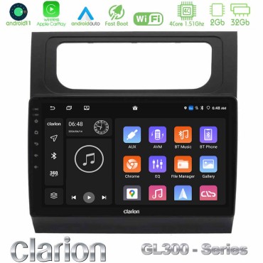 Clarion GL300 Series 4Core Android11 2+32GB VW Touran 2011-2015 Navigation Multimedia Tablet 10" Με Carplay &amp; Android Auto