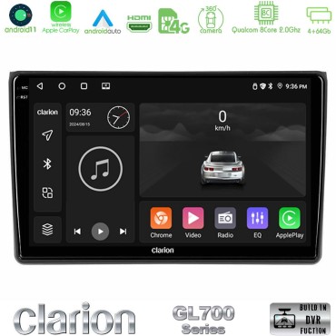Clarion GL700 Series 8Core Android13 4+64GB Audi A4 B7 Navigation Multimedia Tablet 9" Με Carplay &amp; Android Auto