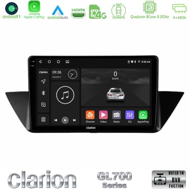 Clarion GL700 Series 8Core Android13 4+64GB BMW Χ1 E84 Navigation Multimedia Tablet 10" Με Carplay &amp; Android Auto
