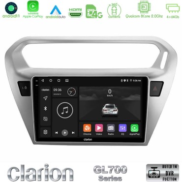 Clarion GL700 Series 8Core Android13 4+64GB Citroen C-Elysee / Peugeot 301 Navigation Multimedia Tablet 9" Με Carplay &amp; Android Auto