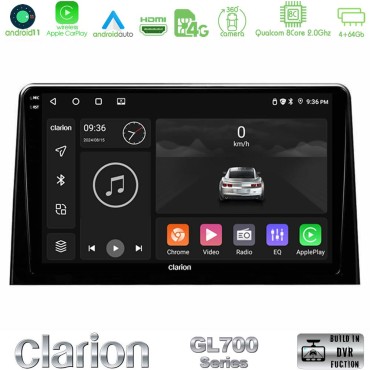 Clarion GL700 Series 8Core Android13 4+64GB Peugeot Partner / Citroen Berlingo 2020-&gt; Navigation Multimedia Tablet 10" Με Carplay &amp; Android Auto