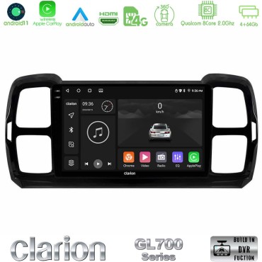 Clarion GL700 Series Citroen DS5 Aircross 2017-2021 8Core Android13 4+64GB Navigation Multimedia Tablet 9" Με Carplay &amp; Android Auto Με Carplay &amp; Android Auto