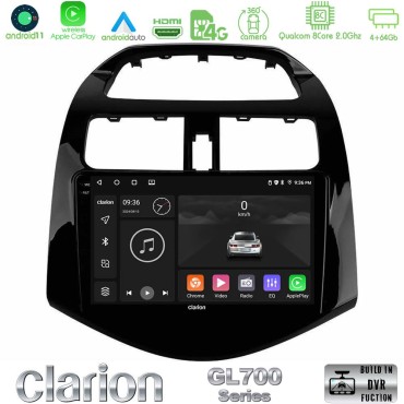 Clarion GL700 Series 8Core Android13 4+64GB Chevrolet Spark 2009-2015 Navigation Multimedia Tablet 9" Με Carplay &amp; Android Auto