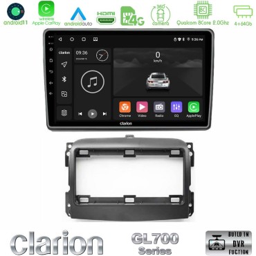 Clarion GL700 Series 8Core Android13 4+64GB Fiat 500L Navigation Multimedia Tablet 10" Με Carplay &amp; Android Auto