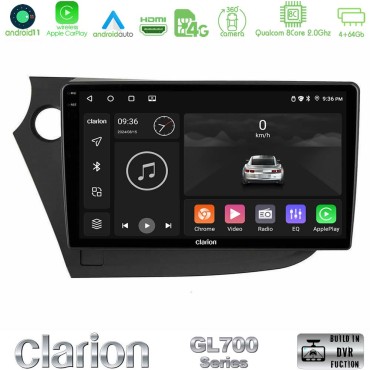 Clarion GL700 Series 8Core Android13 4+64GB Honda Insight 2009-2015 Navigation Multimedia Tablet 9" Με Carplay &amp; Android Auto