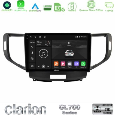 Clarion GL700 Series 8Core Android13 4+64GB Honda Accord 2008-2015 Navigation Multimedia Tablet 9" Με Carplay &amp; Android Auto