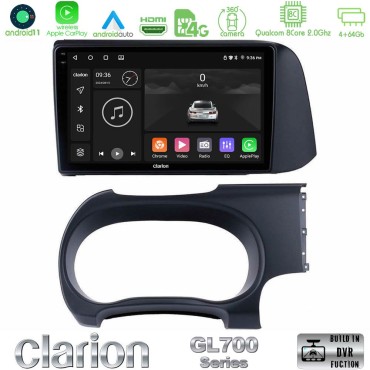 Clarion GL700 Series 8Core Android13 4+64GB Hyundai i10 Navigation Multimedia Tablet 9" Με Carplay &amp; Android Auto