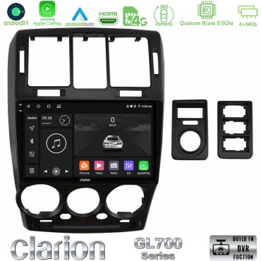 Clarion GL700 Series 8Core Android13 4+64GB Hyundai Getz 2002-2009 Navigation Multimedia Tablet 9" Με Carplay &amp; Android Auto