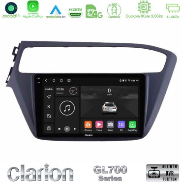 Clarion GL700 Series 8Core Android13 4+64GB Hyundai i20 2018-2020 Navigation Multimedia Tablet 9" Με Carplay &amp; Android Auto