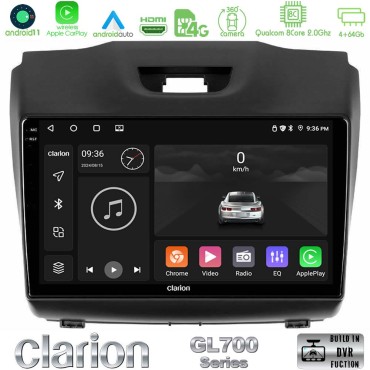 Clarion GL700 Series 8Core Android13 4+64GB Isuzu D-MAX 2012-2019 Navigation Multimedia Tablet 9" Με Carplay &amp; Android Auto