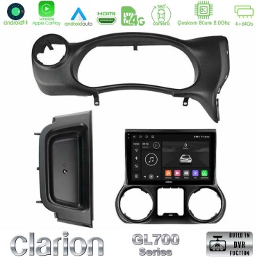 Clarion GL700 Series 8Core Android13 4+64GB Jeep Wrangler 2014-2017 Navigation Multimedia Tablet 10" Με Carplay &amp; Android Auto