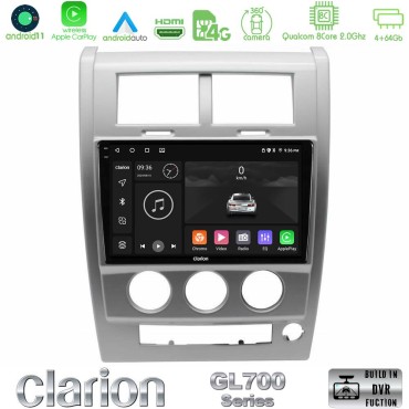 Clarion GL700 Series 8Core Android13 4+64GB Jeep Cherokee (KK) 2008-2012 Navigation Multimedia Tablet 10" Με Carplay &amp; Android Auto