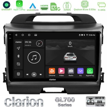 Clarion GL700 Series 8Core Android13 4+64GB Kia Sportage Navigation Multimedia Tablet 9" Με Carplay &amp; Android Auto