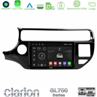 Clarion GL700 Series 8Core Android13 4+64GB Kia Rio 2015-2017 Navigation Multimedia Tablet 9" Με Carplay &amp; Android Auto