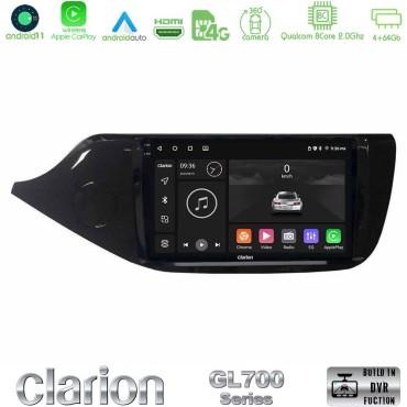 Clarion GL700 Series 8Core Android13 4+64GB Kia Ceed 2013-2017 Navigation Multimedia Tablet 9" Με Carplay &amp; Android Auto