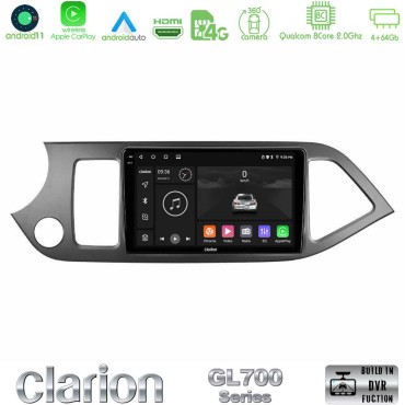 Clarion GL700 Series 8Core Android13 4+64GB Kia Picanto Navigation Multimedia Tablet 9" Με Carplay &amp; Android Auto