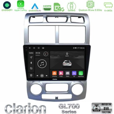 Clarion GL700 Series 8Core Android13 4+64GB Kia Sportage 2005-2008 Navigation Multimedia Tablet 9"" Με Carplay &amp; Android Auto