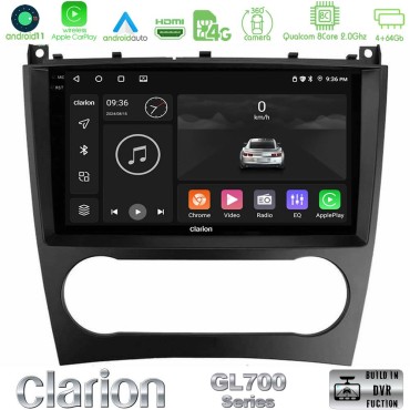 Clarion GL700 Series 8Core Android13 4+64GB Mercedes W203 Facelift Navigation Multimedia Tablet 9" Με Carplay &amp; Android Auto