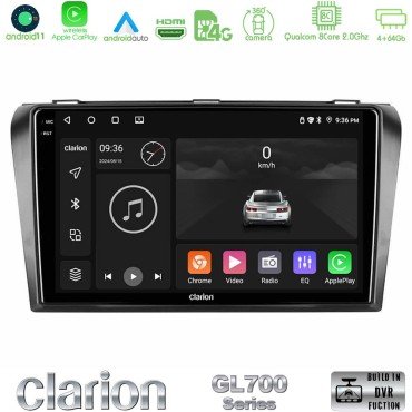Clarion GL700 Series 8Core Android13 4+64GB Mazda 3 2004-2009 Navigation Multimedia Tablet 9" Με Carplay &amp; Android Auto