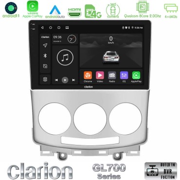 Clarion GL700 Series Mazda 5 2004-2010 8Core Android13 4+64GB Navigation Multimedia Tablet 9" Με Carplay &amp; Android Auto