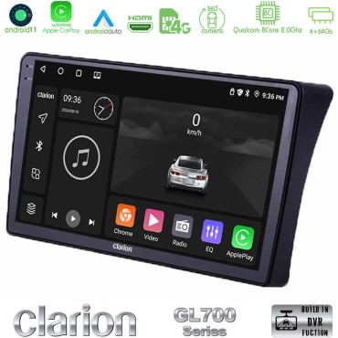 Clarion GL700 Series 8Core Android13 4+64GB Nissan Navara D40 Navigation Multimedia Tablet 9" Με Carplay & Android Auto Clarion GL700 Series 8Core Android13 4+64GB Nissan Navara D40 Navigation Multimedia Tablet 9" Με Carplay & Android Auto