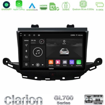 Clarion GL700 Series 8Core Android13 4+64GB Opel Astra K 2015-2019 Navigation Multimedia Tablet 9" Με Carplay &amp; Android Auto