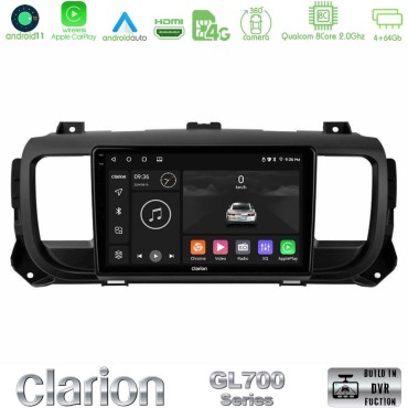 Clarion GL700 Series 8Core Android13 4+64GB Citroen/Peugeot/Opel/Toyota Navigation Multimedia Tablet 9" Με Carplay &amp; Android Auto