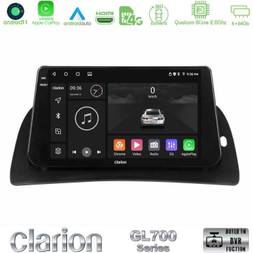Clarion GL700 Series 8Core Android13 4+64GB Renault Kangoo 2013-2018 Navigation Multimedia Tablet 9" Με Carplay &amp; Android Auto
