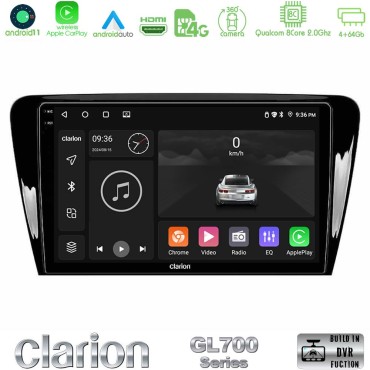 Clarion GL700 Series 8Core Android13 4+64GB Skoda Octavia 7 Navigation Multimedia Tablet 10" Με Carplay &amp; Android Auto