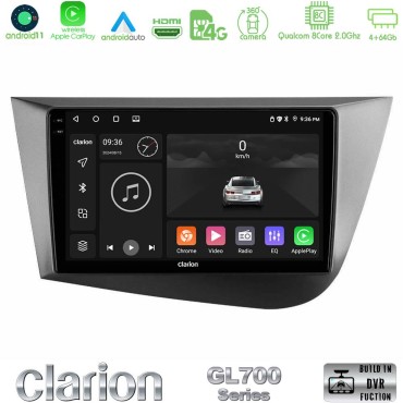 Clarion GL700 Series 8Core Android13 4+64GB Seat Leon Navigation Multimedia Tablet 9" Με Carplay &amp; Android Auto