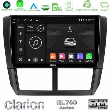 Clarion GL700 Series 8Core Android13 4+64GB Subaru Forester Navigation Multimedia Tablet 9" Με Carplay &amp; Android Auto
