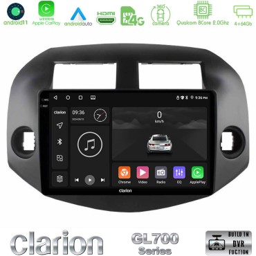 Clarion GL700 Series 8Core Android13 4+64GB Toyota Rav4 2006-2012 Navigation Multimedia Tablet 10" Με Carplay &amp; Android Auto