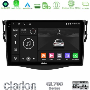 Clarion GL700 Series 8Core Android13 4+64GB Toyota RAV4 Navigation Multimedia Tablet 9" Με Carplay &amp; Android Auto