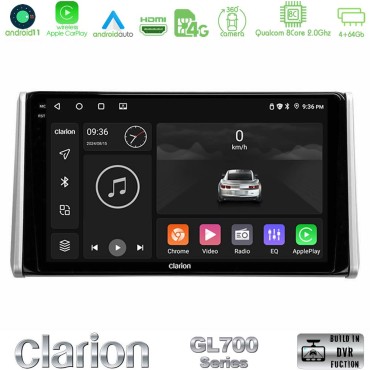 Clarion GL700 Series 8Core Android13 4+64GB Toyota RAV4 2019-2023 Navigation Multimedia Tablet 10" Με Carplay &amp; Android Auto