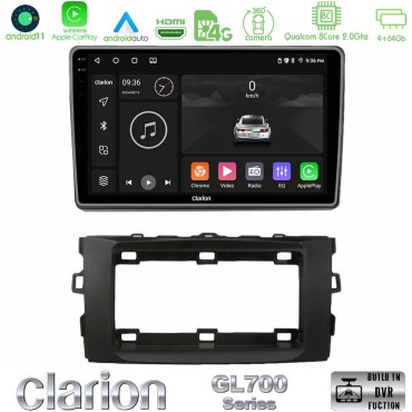 Clarion GL700 Series 8Core Android13 4+64GB Toyota Auris 2013-2016 Navigation Multimedia Tablet 10" Με Carplay &amp; Android Auto