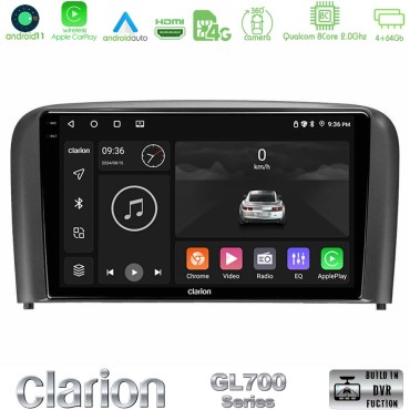Clarion GL700 Series 8Core Android13 4+64GB Volvo S80 1998-2006 Navigation Multimedia Tablet 9" Με Carplay &amp; Android Auto