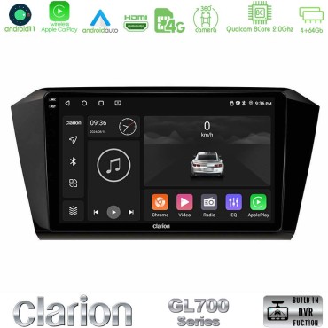 Clarion GL700 Series 8Core Android13 4+64GB VW Passat Navigation Multimedia Tablet 10" Με Carplay & Android Auto Clarion GL700 Series 8Core Android13 4+64GB VW Passat Navigation Multimedia Tablet 10" Με Carplay & Android Auto