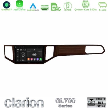 Clarion GL700 Series 8Core Android13 4+64GB VW Sportsvan 2014-2020 Navigation Multimedia Tablet 9" (Ξύλινη απόχρωση) Με Carplay &amp; Android Auto