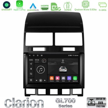 Clarion GL700 Series 8Core Android13 4+64GB VW Touareg 2002 – 2010 Navigation Multimedia Tablet 9" Με Carplay &amp; Android Auto