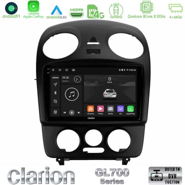 Clarion GL700 Series 8Core Android13 4+64GB VW Beetle Navigation Multimedia Tablet 9" Με Carplay &amp; Android Auto