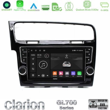 Clarion GL700 Series 8Core Android13 4+64GB VW GOLF 7 Navigation Multimedia Tablet 9" Με Carplay &amp; Android Auto (OEM Look)