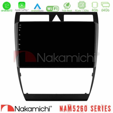 Nakamichi NAM5260 Series 4Core Android12 4+64GB Audi A6 (C5) 1997-2004 Navigation Multimedia Tablet 9" Με Carplay &amp; Android Auto