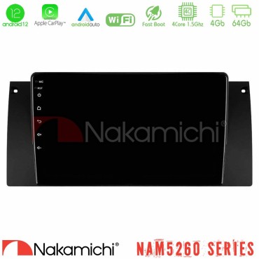 Nakamichi NAM5260 Series 4Core Android12 4+64GB BMW 5 Series (E39) / X5 (E53) Navigation Multimedia Tablet 9" Με Carplay &amp; Android Auto
