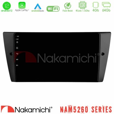 Nakamichi NAM5260 Series 4Core Android12 4+64GB BMW 3 Series 2006-2011 Navigation Multimedia Tablet 9" Με Carplay &amp; Android Auto