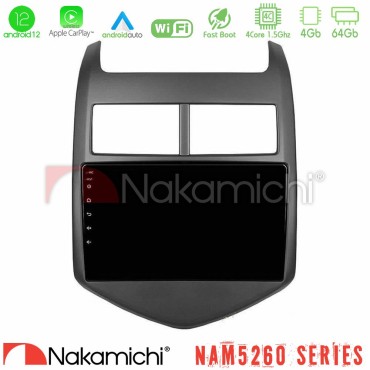 Nakamichi NAM5260 Series 4Core Android12 4+64GB Chevrolet Aveo 2011-2017 Navigation Multimedia Tablet 9" Με Carplay &amp; Android Auto
