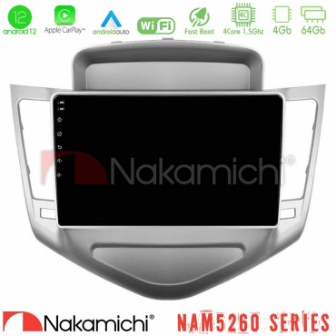 Nakamichi NAM5260 Series 4Core Android12 4+64GB Chevrolet Cruze 2009-2012 Navigation Multimedia Tablet 9" Με Carplay &amp; Android Auto